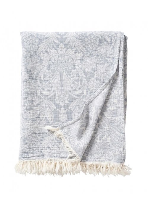 Klippan Throw | Sunflower | Dark Denim | 100% long-fibre cotton